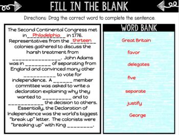 Declaration of Independence DIGITAL Interactive Notebook | Choice Board - Image 3