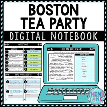 Boston Tea Party DIGITAL Interactive Notebook | Choice Board | Revolutionary War