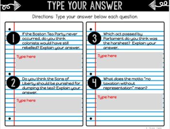 Boston Tea Party DIGITAL Interactive Notebook | Choice Board | Revolutionary War - Image 4