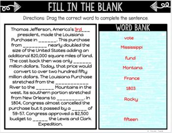 Lewis and Clark DIGITAL Interactive Notebook | Choice Board | Louisiana Purchase - Image 2
