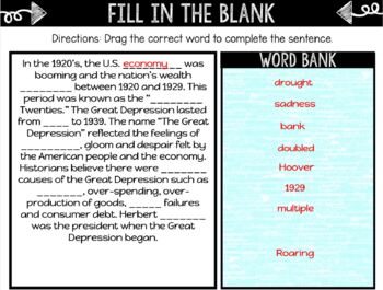 Great Depression DIGITAL Interactive Notebook | Choice Board | Dust Bowl - Image 3