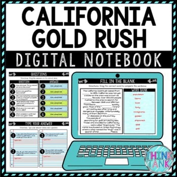 California Gold Rush DIGITAL Interactive Notebook | Choice Board