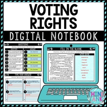 Voting Rights DIGITAL Interactive Notebook | Choice Board | Civics