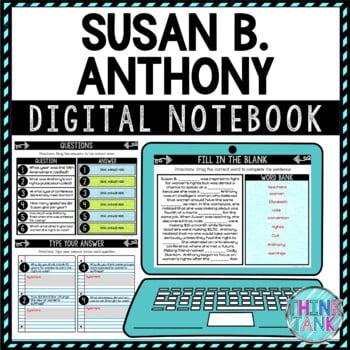 Susan B. Anthony DIGITAL Interactive Notebook | Choice Board | Women's Suffrage