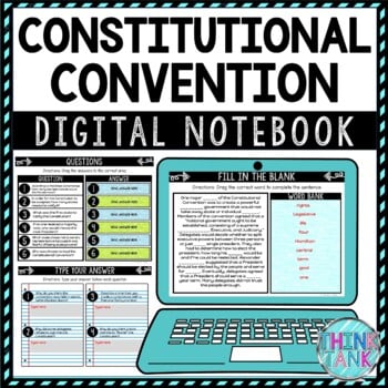 Constitutional Convention DIGITAL Interactive Notebook | Choice Board