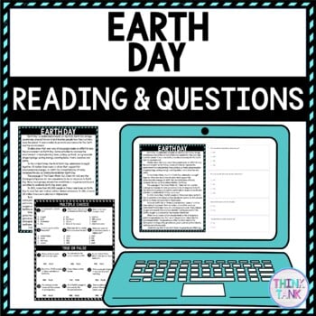 Earth Day DIGITAL Reading Passage & Questions - Self Grading