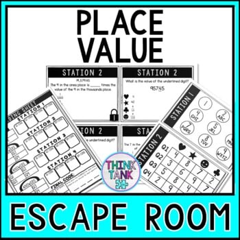 Place Value MATH Escape Room | 5.NBT.1 | Common Core Aligned