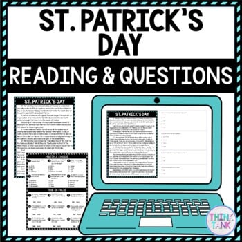 St. Patrick's Day DIGITAL Reading Passage & Questions - Self Grading