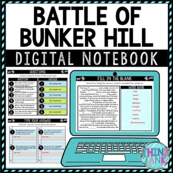 Battle of Bunker Hill DIGITAL Interactive Notebook | Revolutionary War