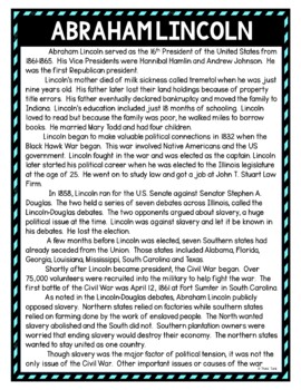 Abraham Lincoln DIGITAL Reading Passage and Questions - Self Grading - Image 2