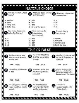 Abraham Lincoln DIGITAL Reading Passage and Questions - Self Grading - Image 4