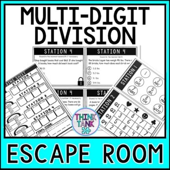 Multi-Digit Division MATH Escape Room | 6.NS.B.2 | Common Core