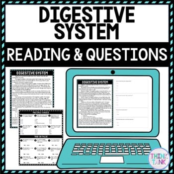 Digestive System DIGITAL Reading Passage and Questions - Self Grading
