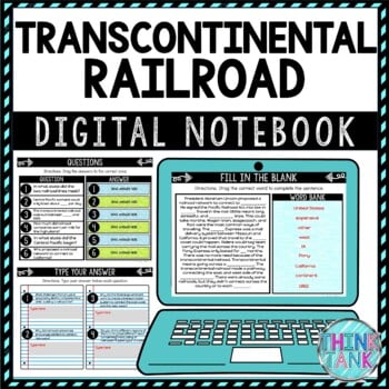 Transcontinental Railroad DIGITAL Interactive Notebook | Choice Board