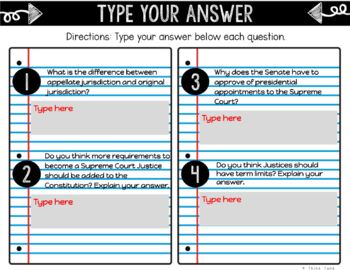 Judicial Branch DIGITAL Interactive Notebook | Choice Board | Government - Image 4