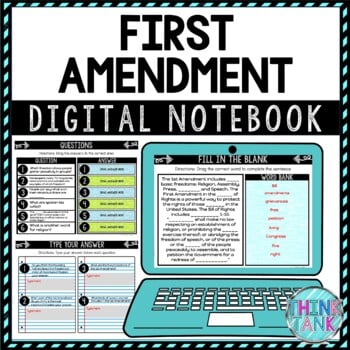 First Amendment DIGITAL Interactive Notebook | Choice Board | U.S. Constitution