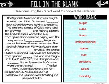 Spanish American War DIGITAL Interactive Notebook | Choice Board - Image 3