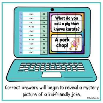 Multiplication Facts x 4 | Math Mystery Picture Reveal | Joke | Up to 12 - Image 4