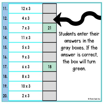 Multiplication Facts x 3 | Math Mystery Picture Reveal | Joke | Up to 12 - Image 3