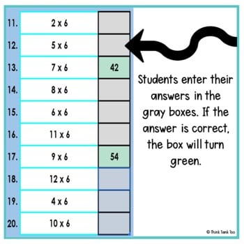 Multiplication Facts x 6 Math Mystery Picture Reveal | Joke | Multiply x 6 - Image 3