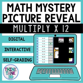 Multiplication Facts x 12 Math Mystery Picture Reveal | Joke | Multiply x 12