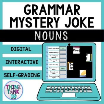 Nouns Activity - Grammar Mystery Picture Reveal - Joke - Digital