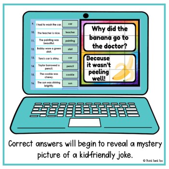 Nouns Activity - Grammar Mystery Picture Reveal - Joke - Digital - Image 4