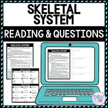 Skeletal System DIGITAL Reading Passage and Questions - Self Grading