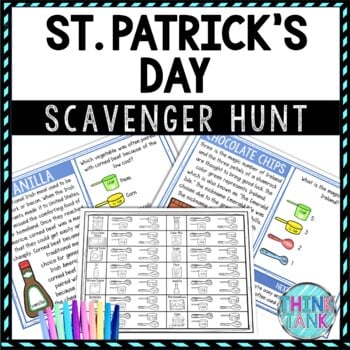 St. Patrick's Day Activity - Scavenger Hunt Recipe Challenge - Gallery Walk