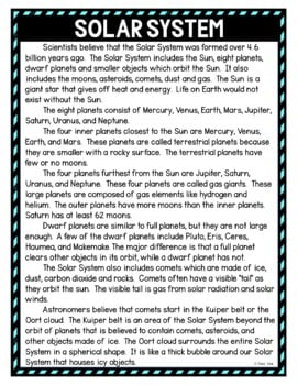 Solar System DIGITAL Reading Passage and Questions - Self Grading - Image 2