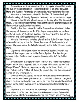 Solar System DIGITAL Reading Passage and Questions - Self Grading - Image 3