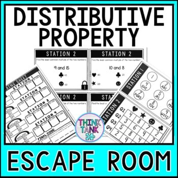 Distributive Property MATH Escape Room | 6.NS.B.4 | Common Core