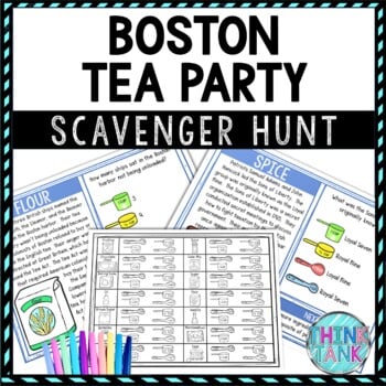 Boston Tea Party Activity - Scavenger Hunt Challenge - Gallery Walk