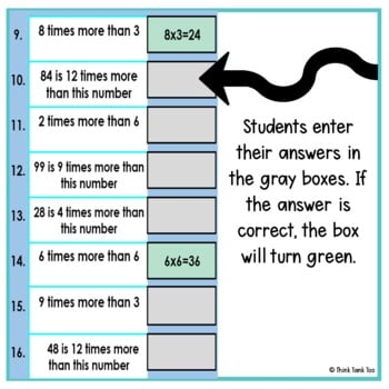 Multiplication as a Comparison Math Mystery Picture - Interpret Equations 4.OA.1 - Image 3