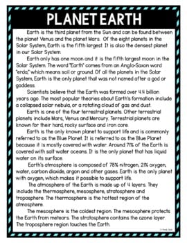 Planet Earth DIGITAL Reading Passage and Questions - Self Grading - Image 2