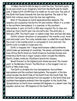 Planet Earth DIGITAL Reading Passage and Questions - Self Grading - Image 3