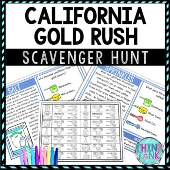 California Gold Rush Activity - Scavenger Hunt Challenge - Gallery Walk