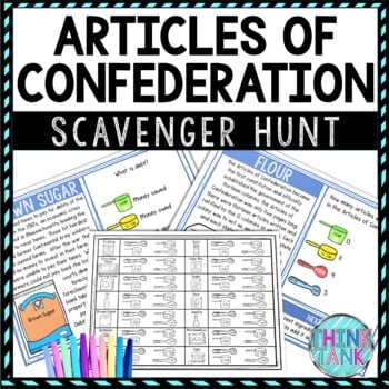 Articles of Confederation Activity - Scavenger Hunt Challenge - Gallery Walk