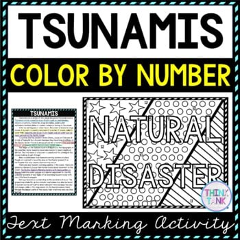 Tsunamis Color by Number, Reading Passage and Text Marking