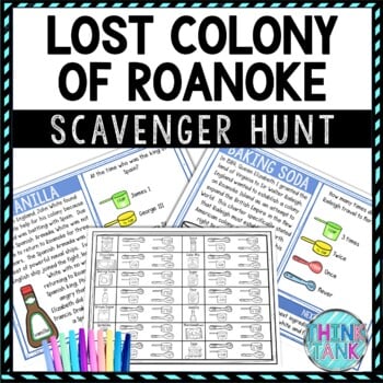Lost Colony of Roanoke Activity - Scavenger Hunt Challenge - Gallery Walk