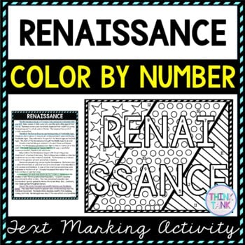 Renaissance Color by Number, Reading Passage and Text Marking