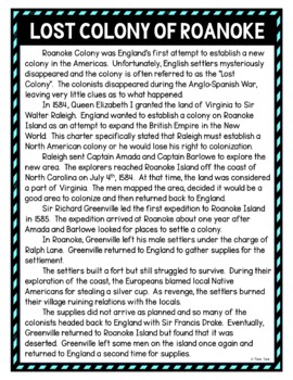 Lost Colony of Roanoke DIGITAL Reading Passage and Questions - Self Grading - Image 2