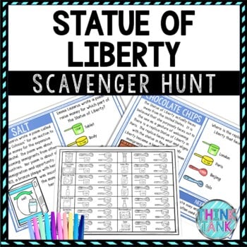 Statue of Liberty Activity - Scavenger Hunt Challenge - Gallery Walk