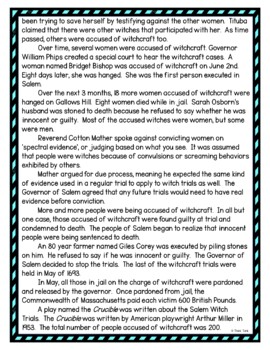 Salem Witch Trials DIGITAL Reading Passage and Questions - Self Grading - Image 3