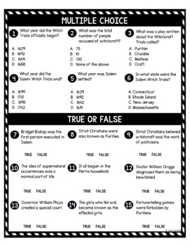 Salem Witch Trials DIGITAL Reading Passage and Questions - Self Grading - Image 4