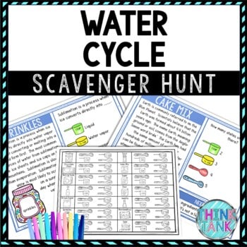 Water Cycle Activity - Scavenger Hunt Challenge - Gallery Walk - Earth Science