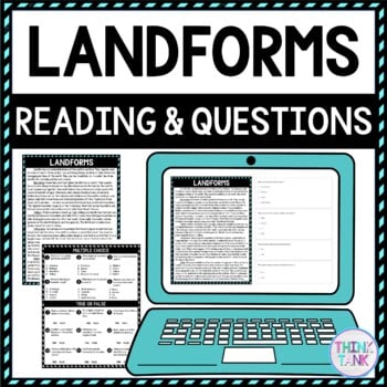 Landforms DIGITAL Reading Passage and Questions - Self Grading