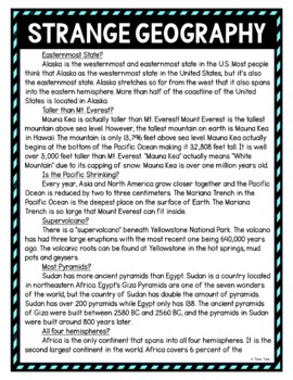 Strange Geography DIGITAL Reading Passage and Questions - Self Grading - Image 2
