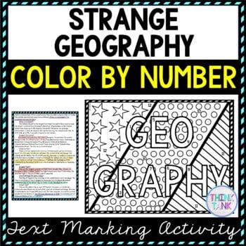 Strange Geography Color by Number, Reading Passage and Text Marking