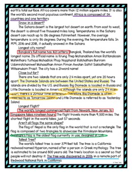 Strange Geography Color by Number, Reading Passage and Text Marking - Image 4